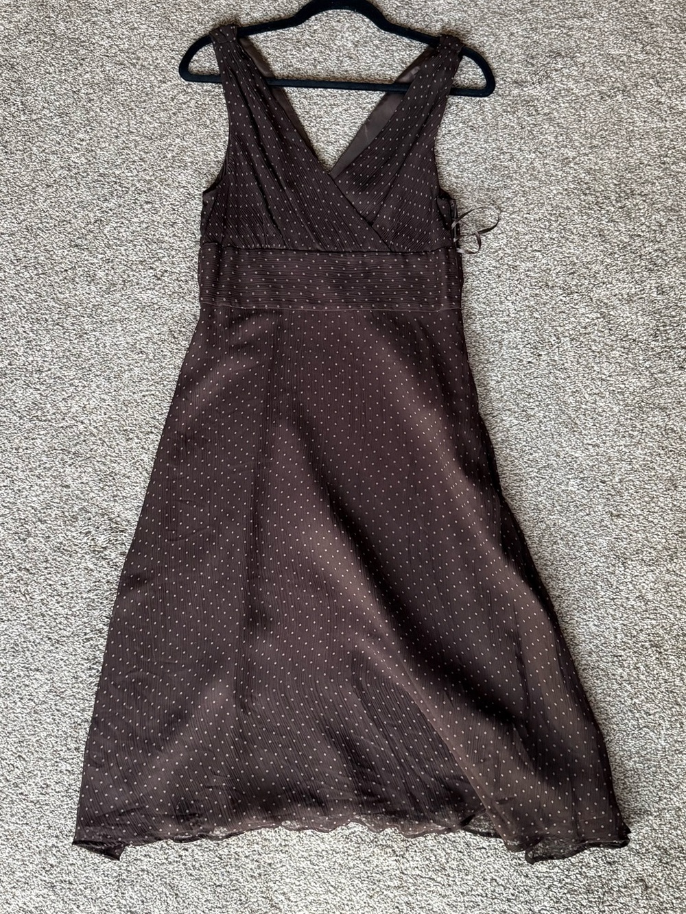 J. Crew Brown Polka Dot Midi Wrap-Style Dress